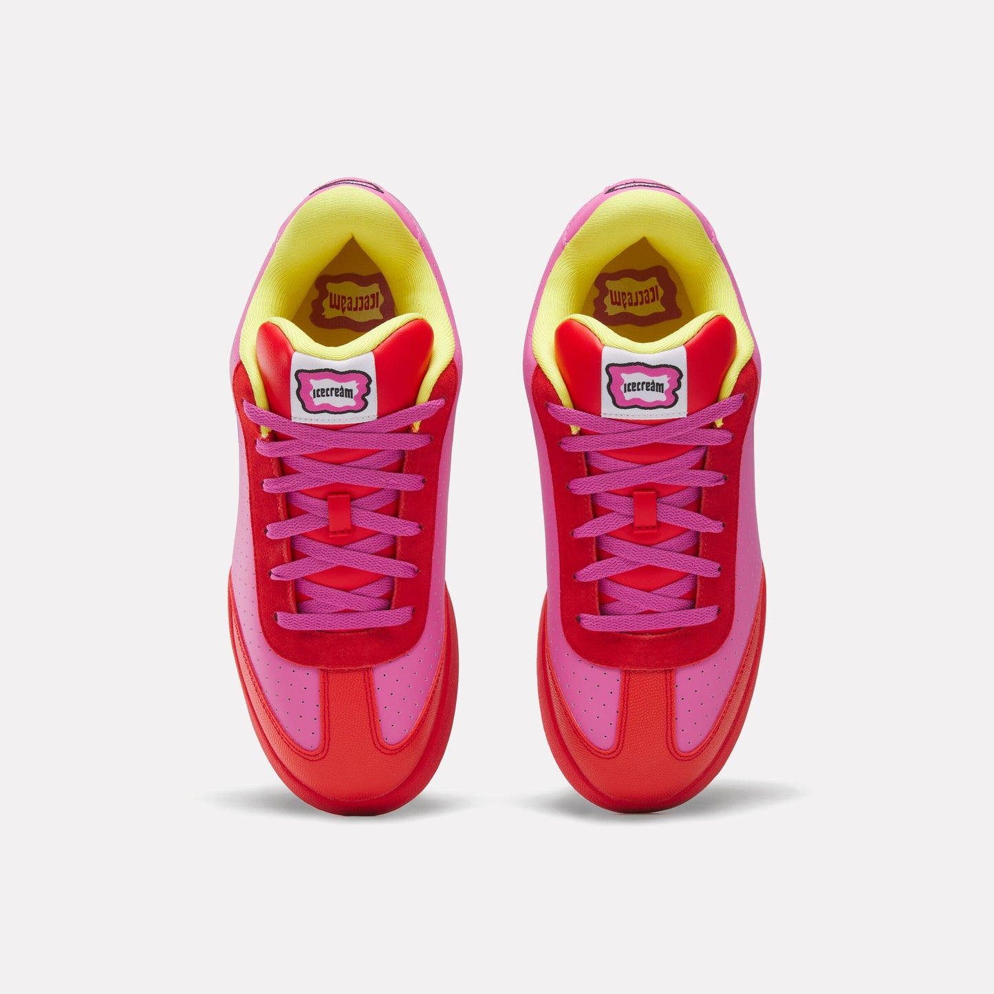 REEBOK FOOTWEAR UNISEX Reebok x BBC Board Flip Skate Shoes RED/YELLOW/PINK