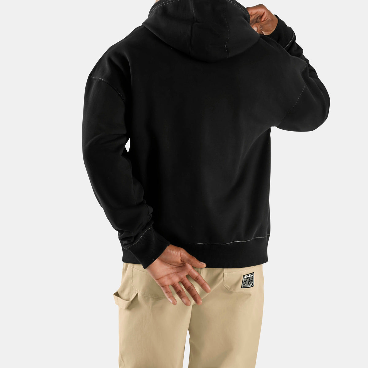 REEBOK APPAREL MEN Forge Standard Patch Logo Hoodie BLACK