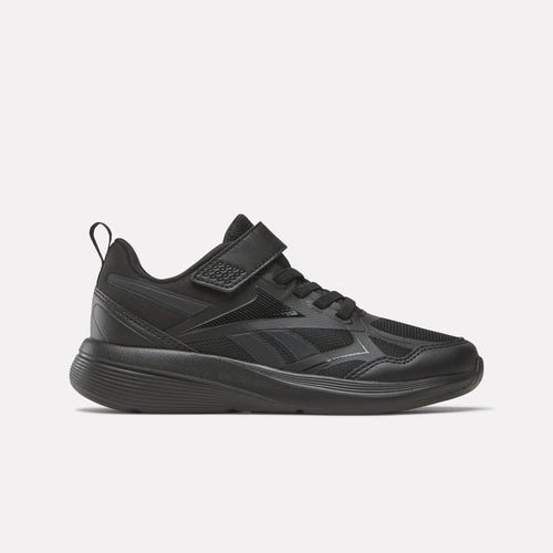 REEBOK FOOTWEAR KIDS Rush Runner 6.0 Elastic Lace Top Strap Running Shoes - Pre-School BLACK/BLACK/BLACK