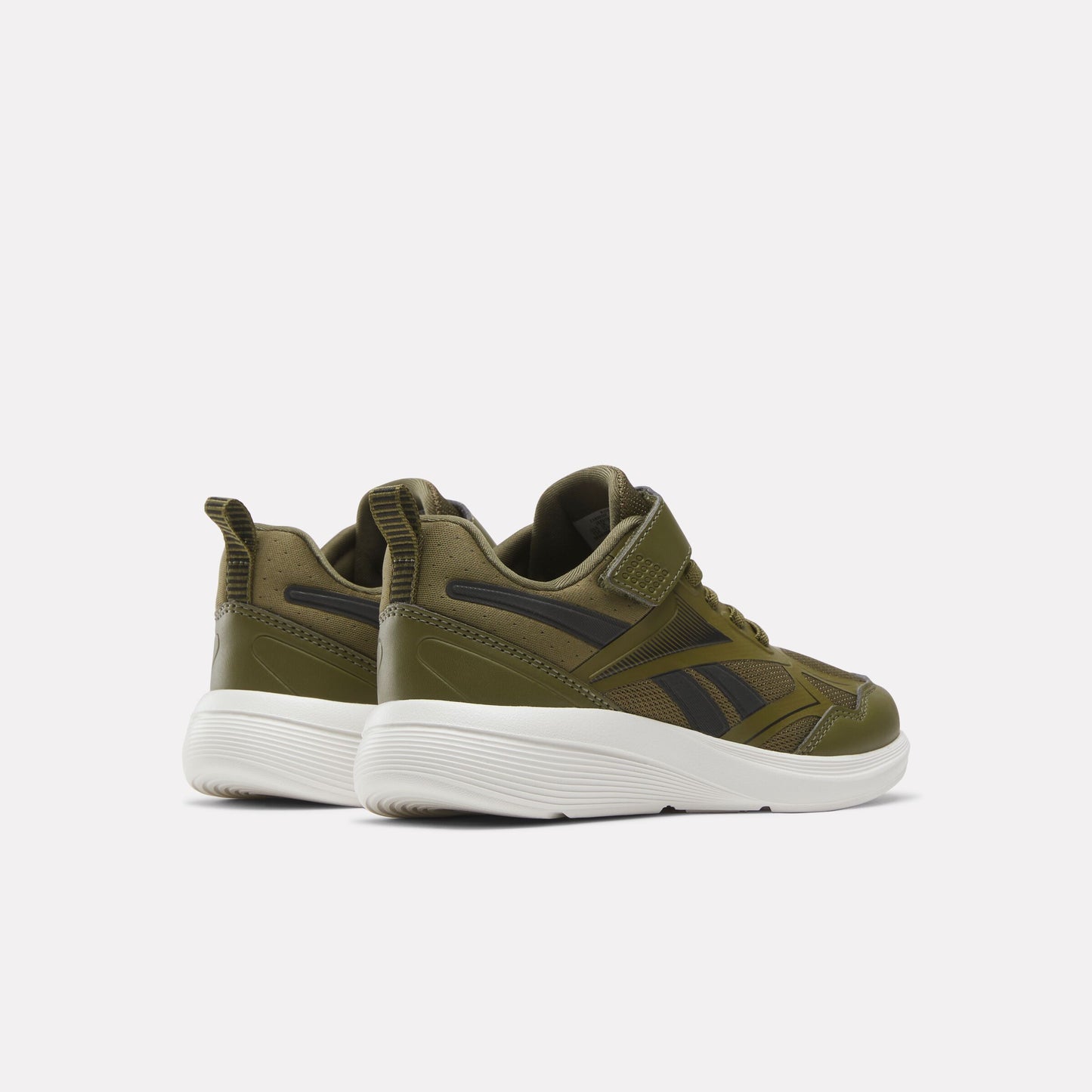 REEBOK FOOTWEAR KIDS Rush Runner 6.0 Elastic Lace Top Strap Running Shoes - Pre-School OLIVE STONE/BLACK/CHALK