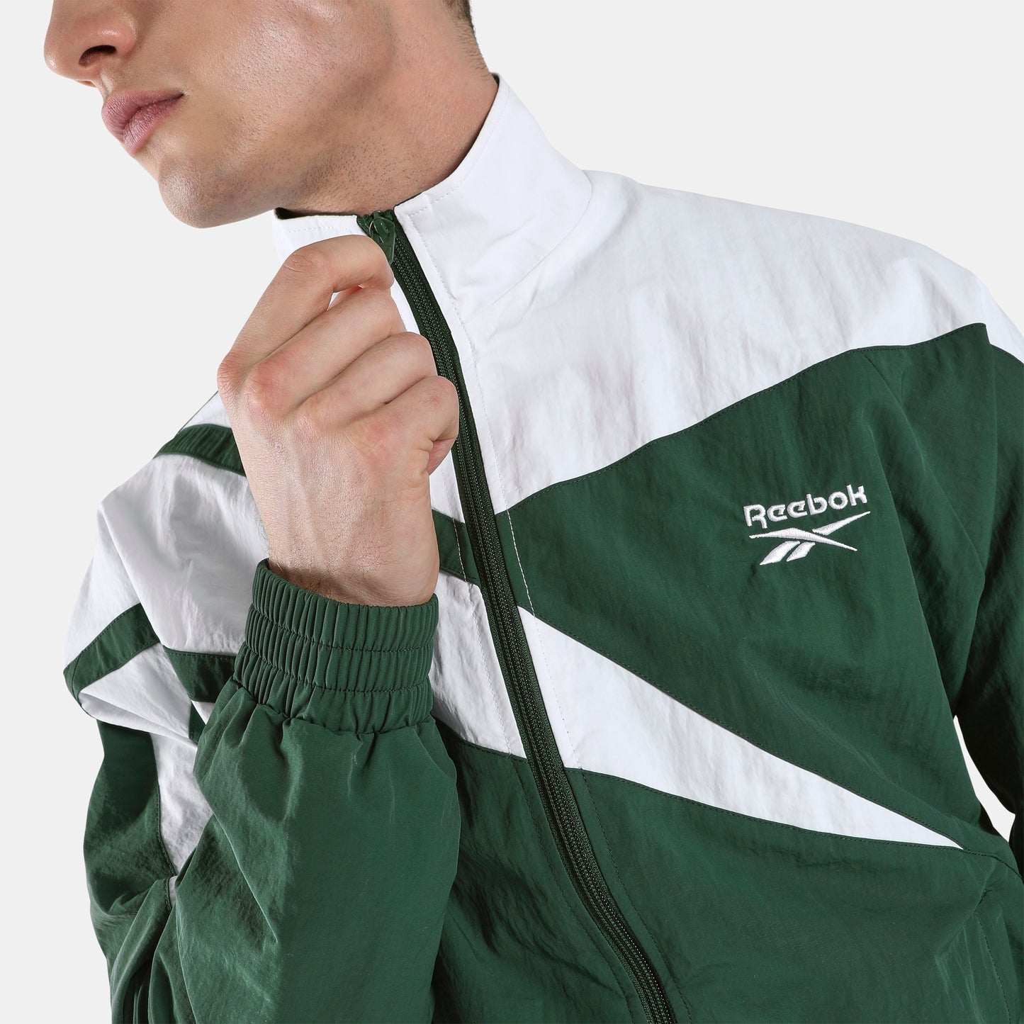 REEBOK APPAREL MEN Vector Track Jacket HERITAGE GREEN/WHITE