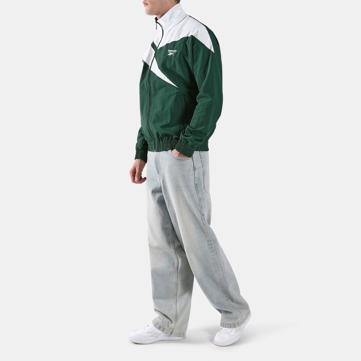 REEBOK APPAREL MEN Vector Track Jacket HERITAGE GREEN/WHITE