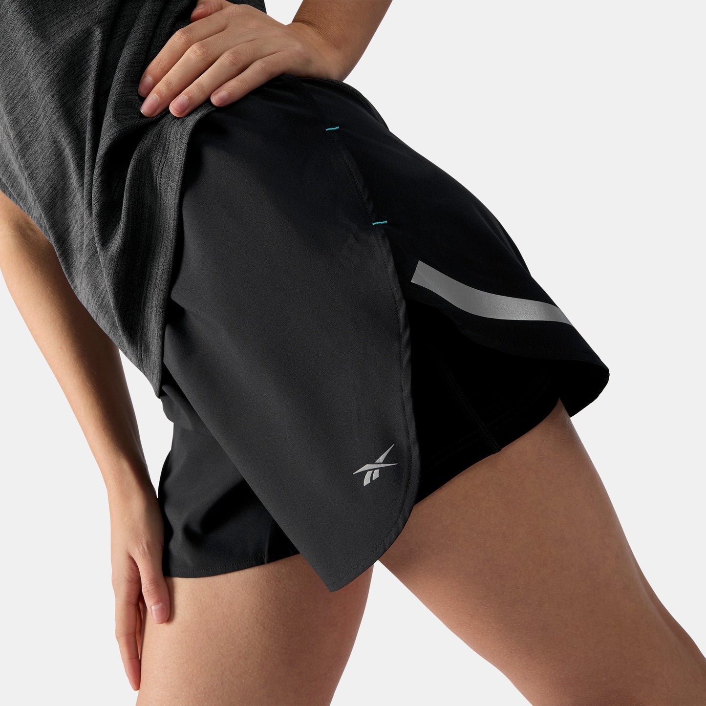 REEBOK APPAREL WOMEN Athlete Speed 2-in-1 High-Rise Shorts BLACK