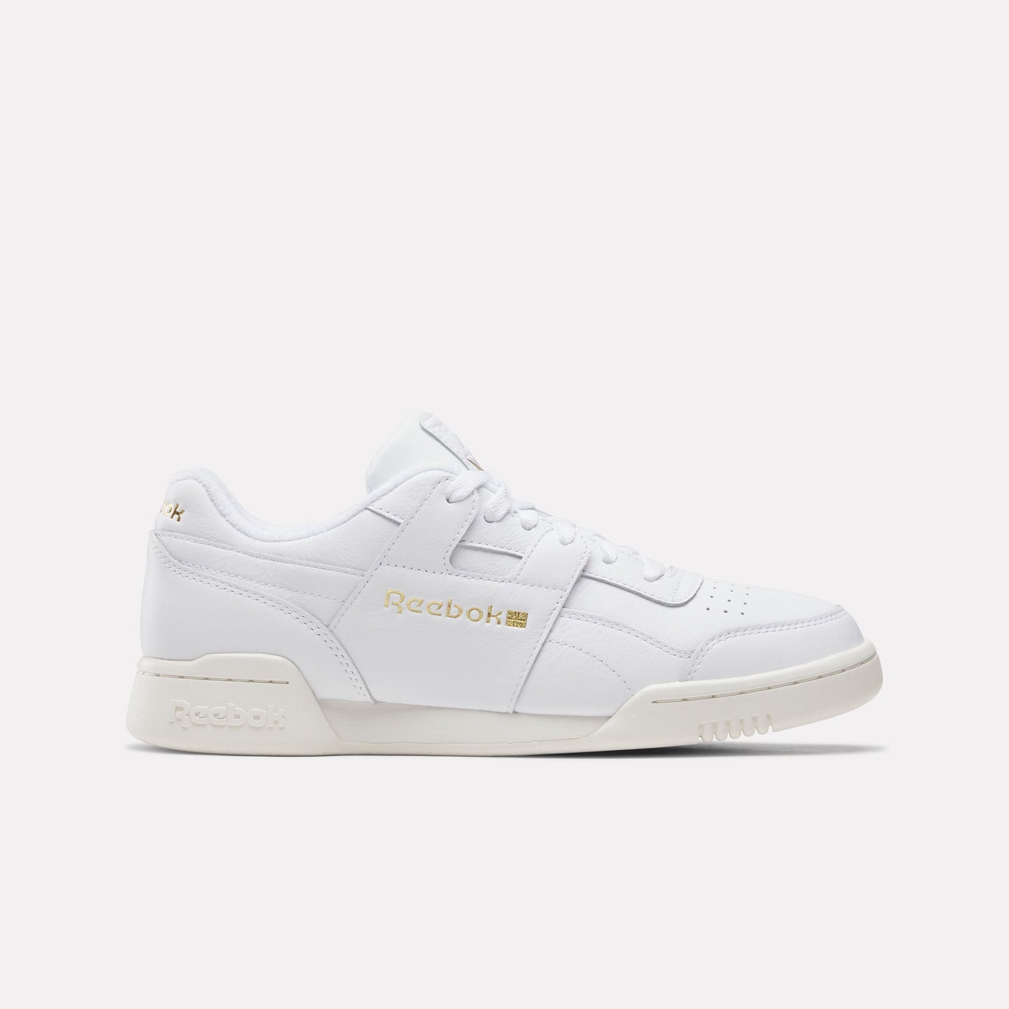 REEBOK FOOTWEAR UNISEX Workout Plus Shoes CHALK/FTWRWHITE/GOLDMETALLIC