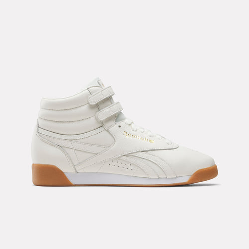 REEBOK FOOTWEAR WOMEN Freestyle Hi Shoes CHALK/GOLD/GUM