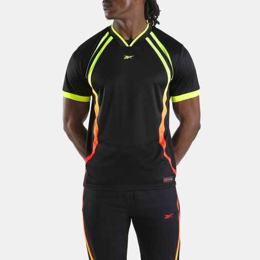 REEBOK APPAREL MEN Sidewinder Football Jersey BLACK/DIGITAL LIME/NEON CHERRY
