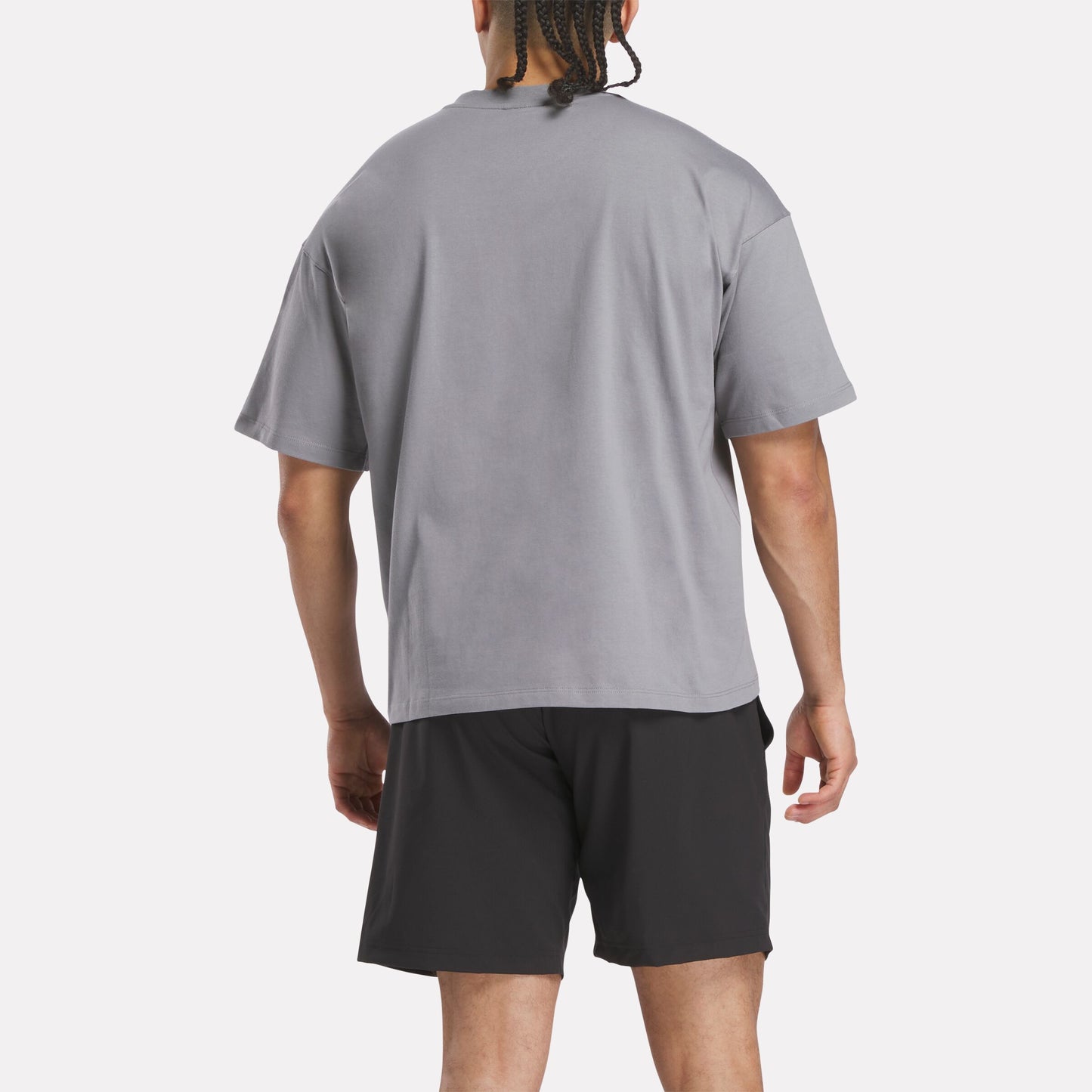 REEBOK APPAREL UNISEX Reebok x F45 Training Tonal Graphic T-Shirt GREY 3
