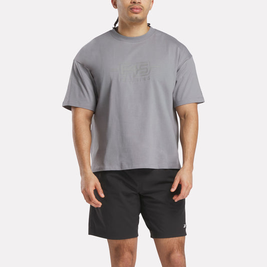 REEBOK APPAREL UNISEX Reebok x F45 Training Tonal Graphic T-Shirt GREY 3