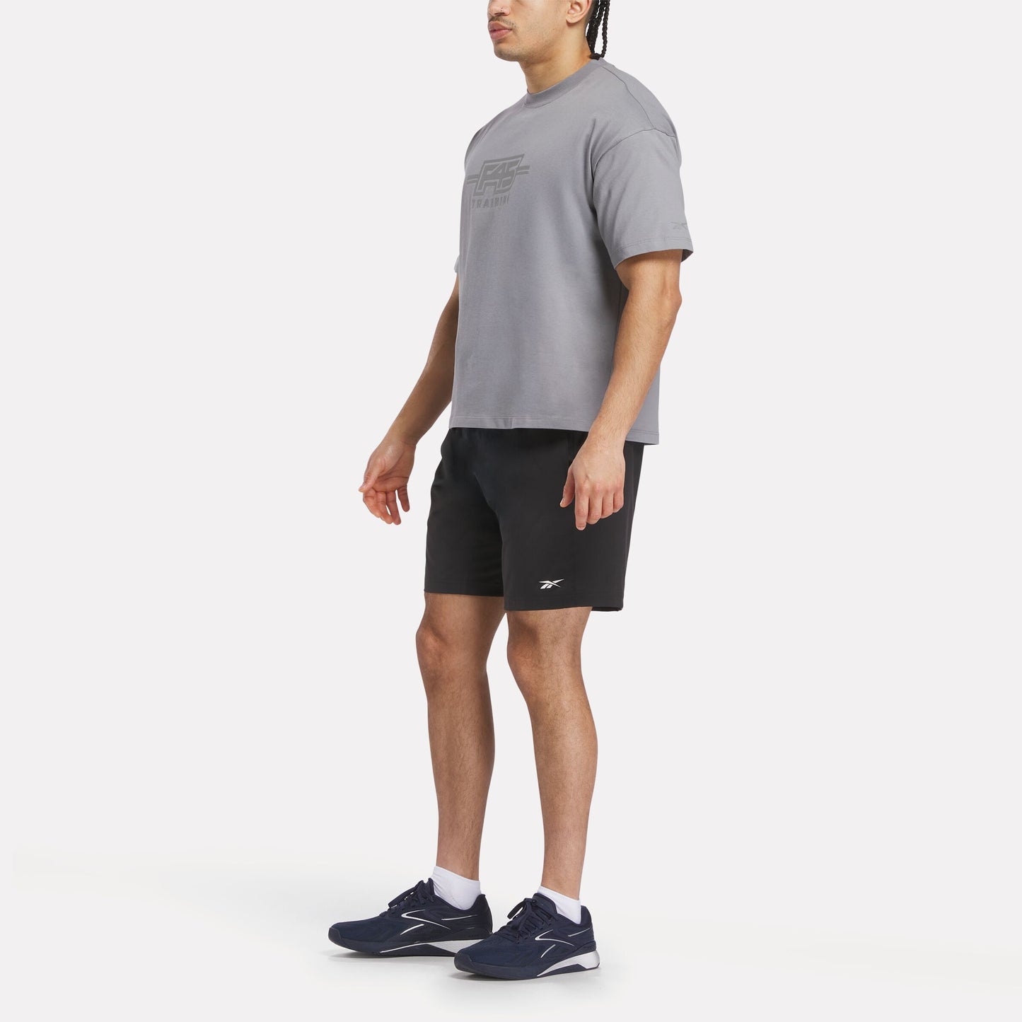 REEBOK APPAREL UNISEX Reebok x F45 Training Tonal Graphic T-Shirt GREY 3