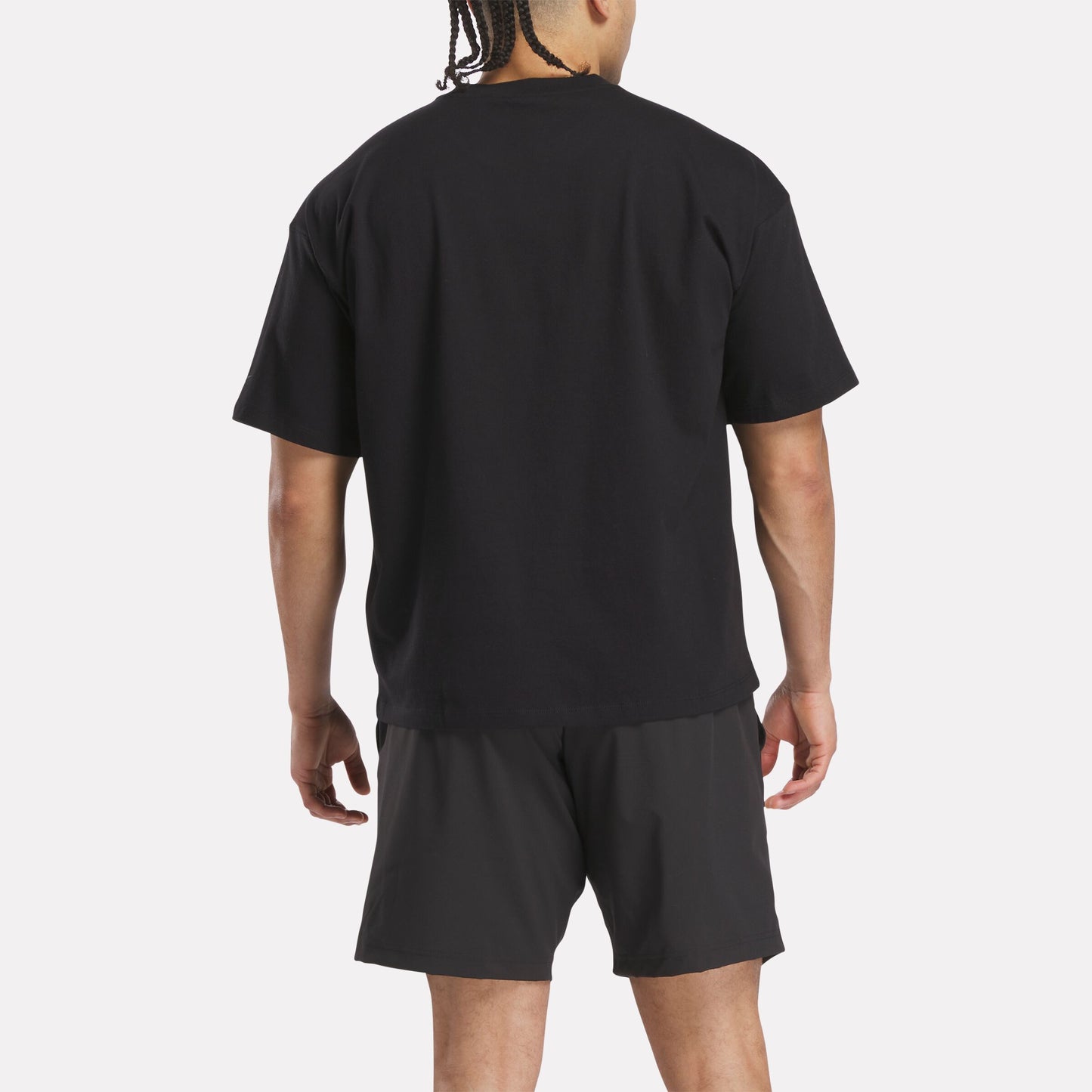 REEBOK APPAREL UNISEX Reebok x F45 Training Tonal Graphic T-Shirt BLACK