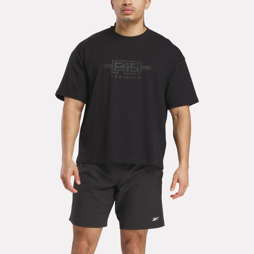 REEBOK APPAREL UNISEX Reebok x F45 Training Tonal Graphic T-Shirt BLACK