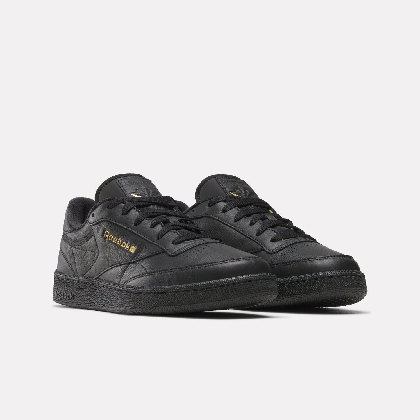 REEBOK FOOTWEAR MEN Club C 85 Shoes BLACK/ALMOSTBLACK/GOLD