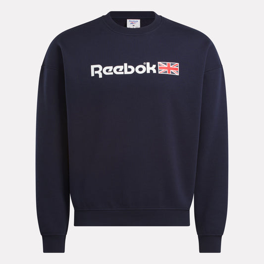 Reebok Apparel Unisex Relaxed Fit Crew Neck Sweatshirt VECTOR NAVY