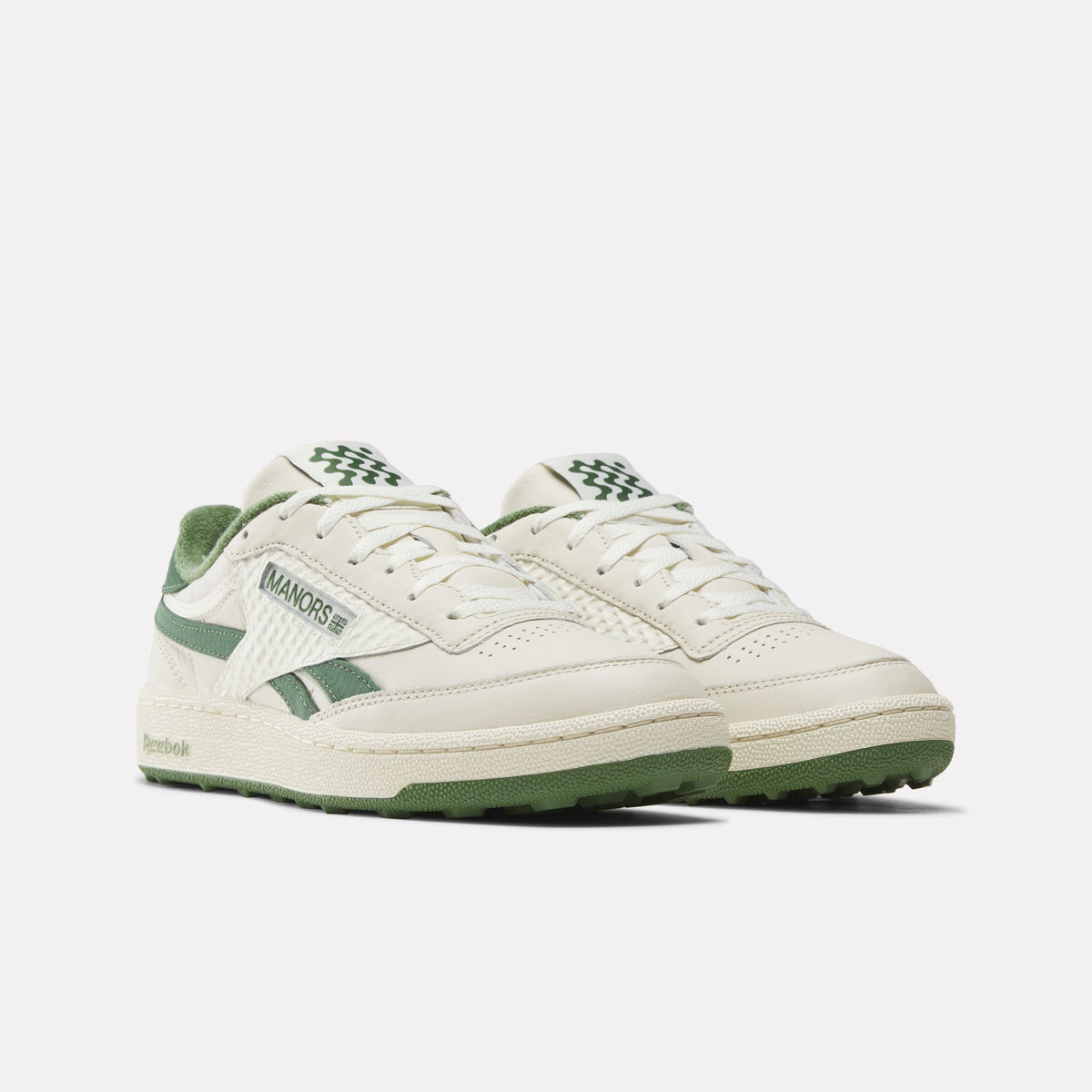 REEBOK FOOTWEAR UNISEX Reebok x Manors Club C Revenge Golf Shoes VINTAGE CHALK/ LEGACY GREEN