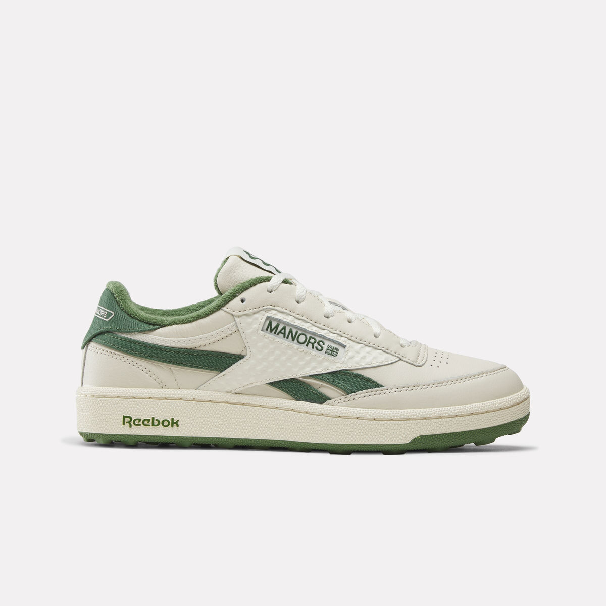 REEBOK FOOTWEAR UNISEX Reebok x Manors Club C Revenge Golf Shoes VINTAGE CHALK/ LEGACY GREEN