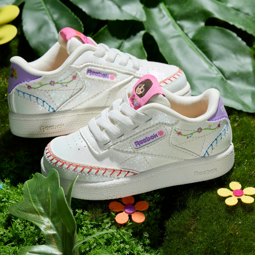 Reebok Footwear Kids Reebok x Dora the Explorer Club C Shoes - Baby & Toddler CHALK/CHALK/DIGITAL PURPLE