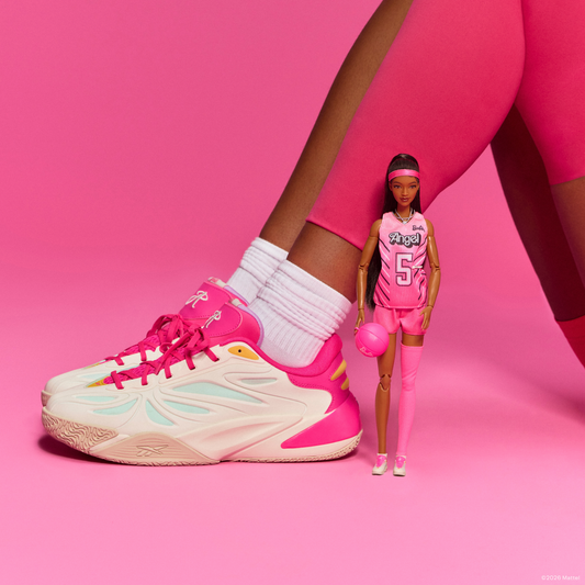 REEBOK FOOTWEAR UNISEX Barbie x Angel Reese 1 Shoes CHALK/PINK/PURPLE