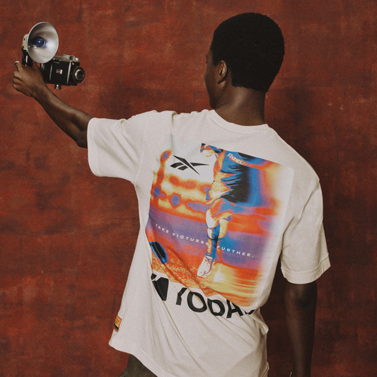 Reebok Apparel Men Reebok x Kodak Graphic Run T-Shirt VINTAGE CHALK