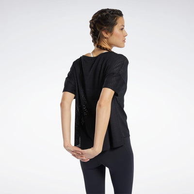 Reebok Apparel Women Perforated T-Shirt BLACK