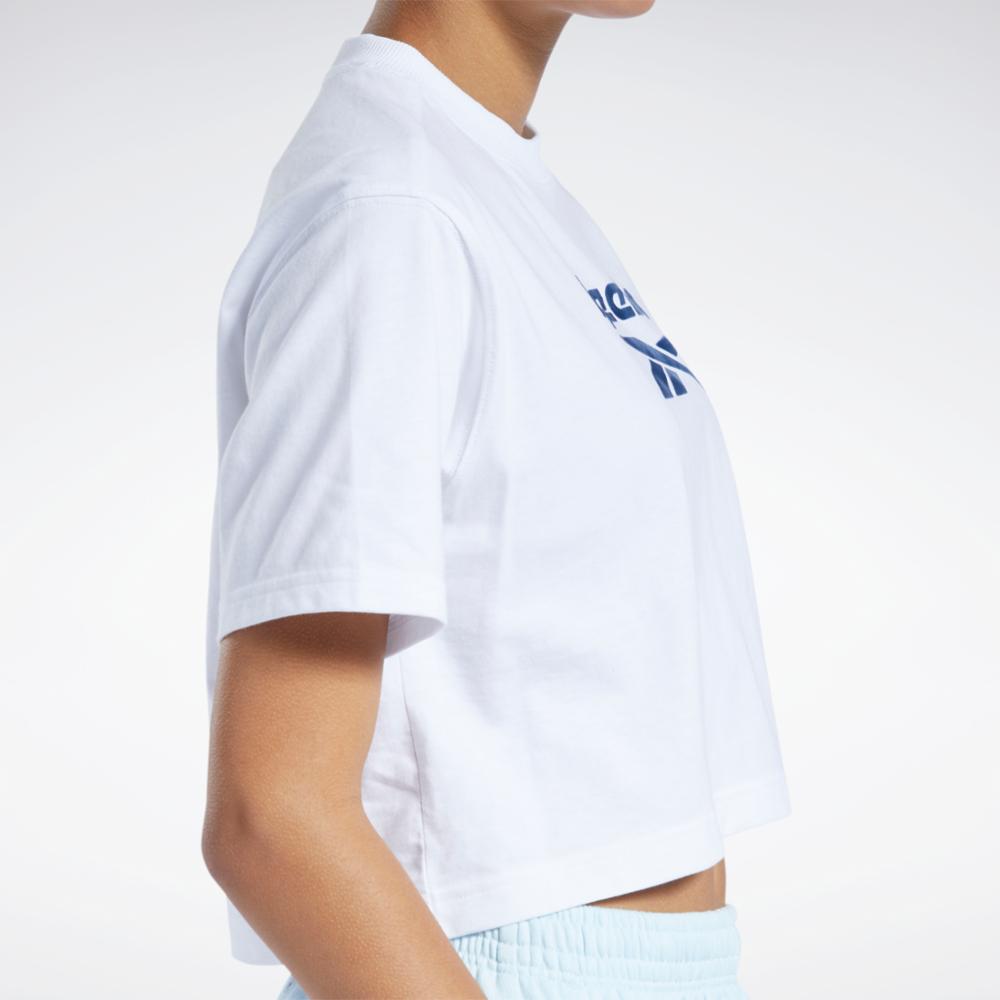Reebok Apparel Women Classics Big Logo Cropped T-Shirt WHITE