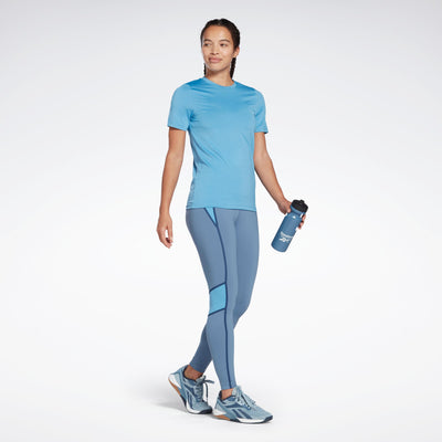 Reebok Apparel Women Lux High-Waisted Colorblock Leggings BLUSLA