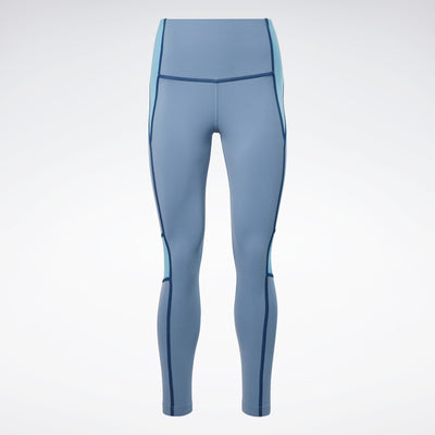 Reebok Apparel Women Lux High-Waisted Colorblock Leggings BLUSLA