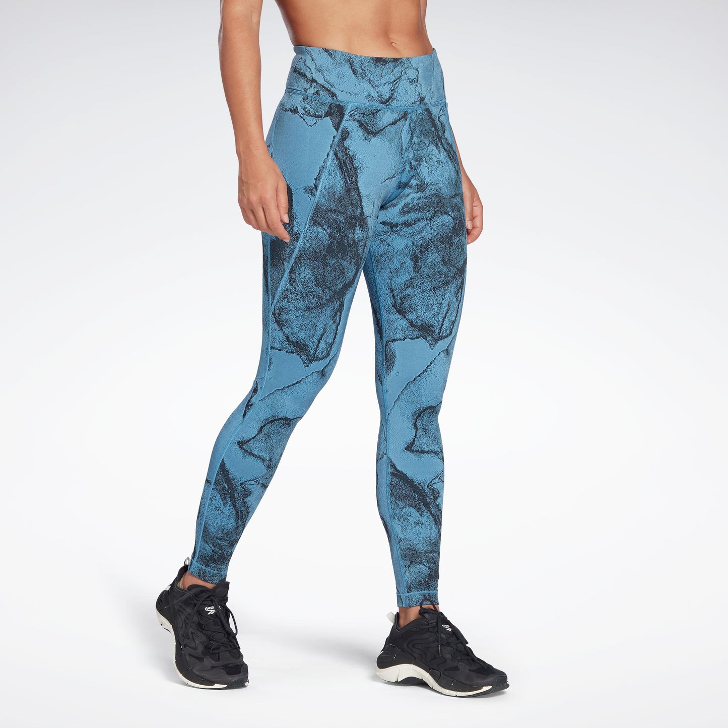 Reebok Apparel Women Lux Jacquard Leggings ESSBLU