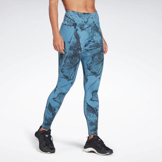 Reebok Apparel Femme TS LUX TIGHT- JACQU ESSBLU