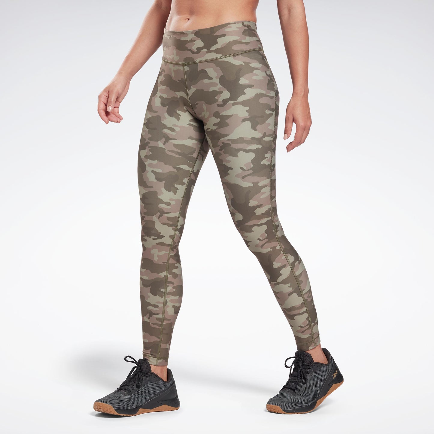 Reebok Apparel Women Lux Bold Camo Print Leggings ARMGRN