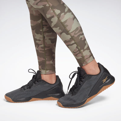 Reebok Apparel Women Lux Bold Camo Print Leggings ARMGRN