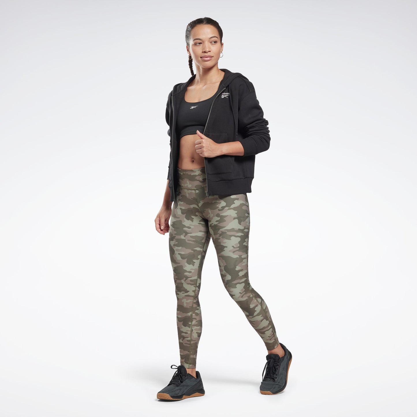 Reebok Apparel Women Lux Bold Camo Print Leggings ARMGRN