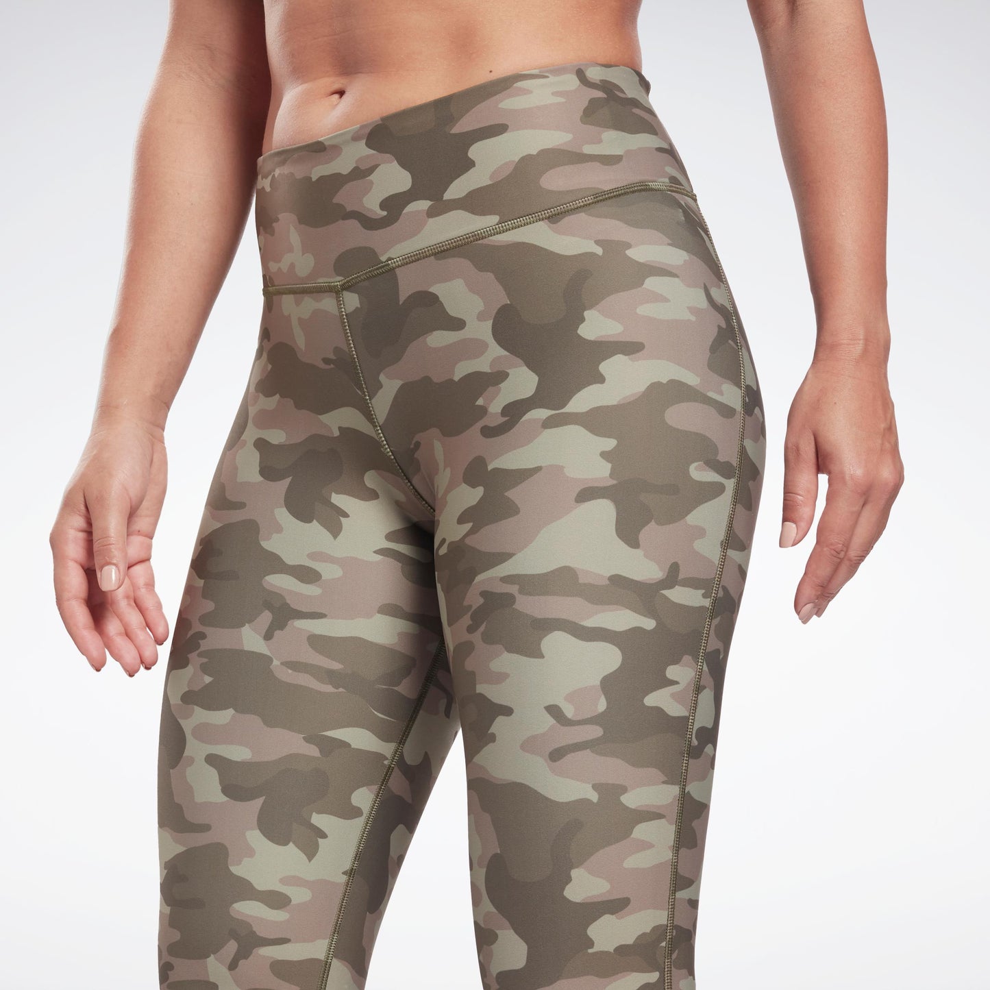 Reebok Apparel Women Lux Bold Camo Print Leggings ARMGRN