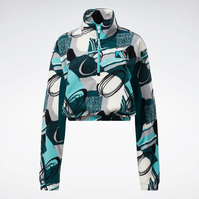 Reebok Apparel Women Classic Winter All Over Print Half-Zip Sweater SECLTE