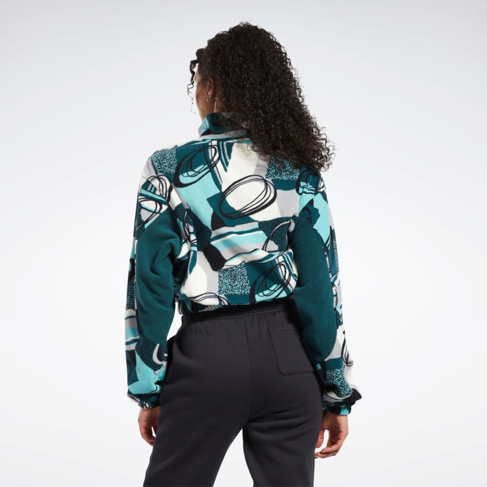 Reebok Apparel Women Classic Winter All Over Print Half-Zip Sweater SECLTE