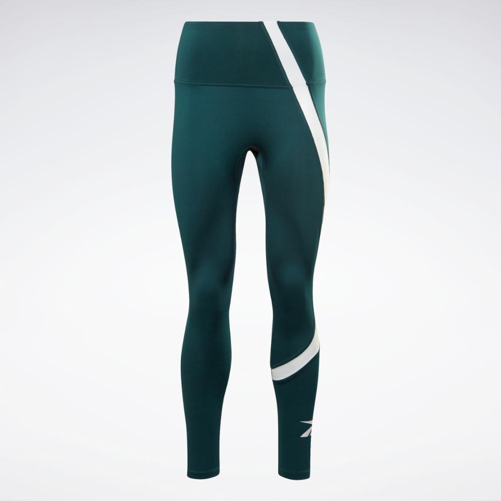 Reebok Apparel Women Workout Ready Vector Leggings FORGRN