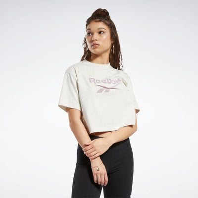 Reebok Apparel Women Classics Big Logo Crop T-Shirt CLWTML