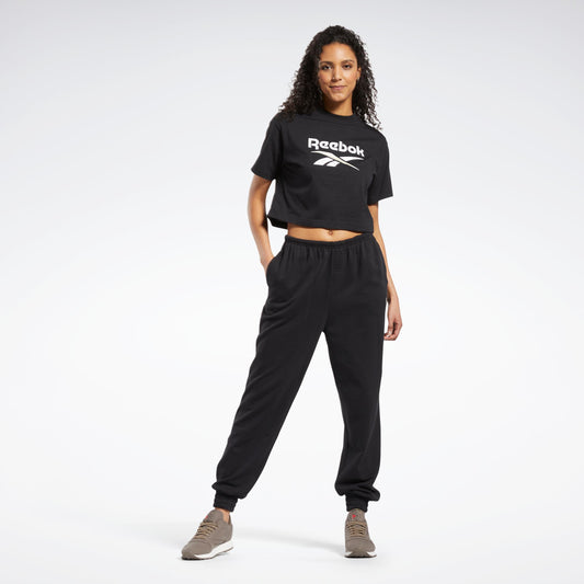 Reebok Apparel Women Classics Big Logo Crop T-Shirt BLACK