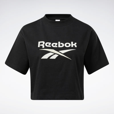 Reebok Apparel Women Classics Big Logo Crop T-Shirt BLACK