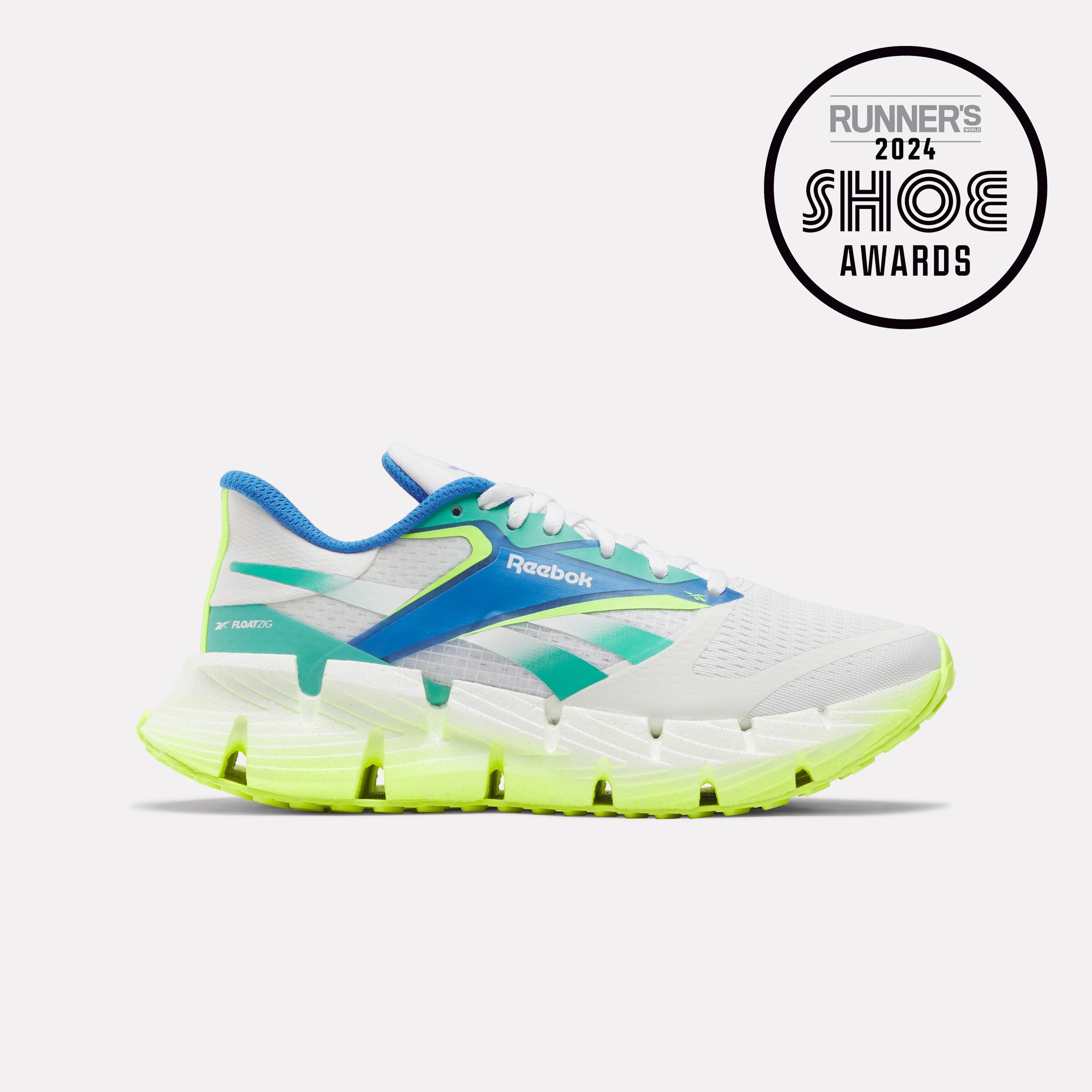 Reebok Footwear Women FloatZig 1 Running Shoes WHITE/UNLEASHED GREEN/D ...