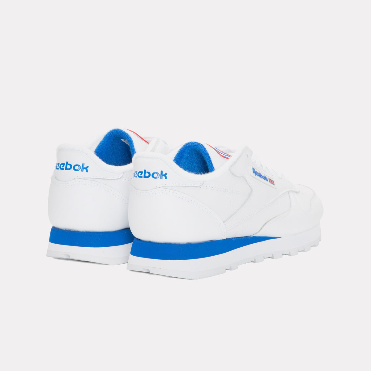 REEBOK FOOTWEAR UNISEX Classic Leather Shoes WHITE/WHITE/OPTIMUM BLUE