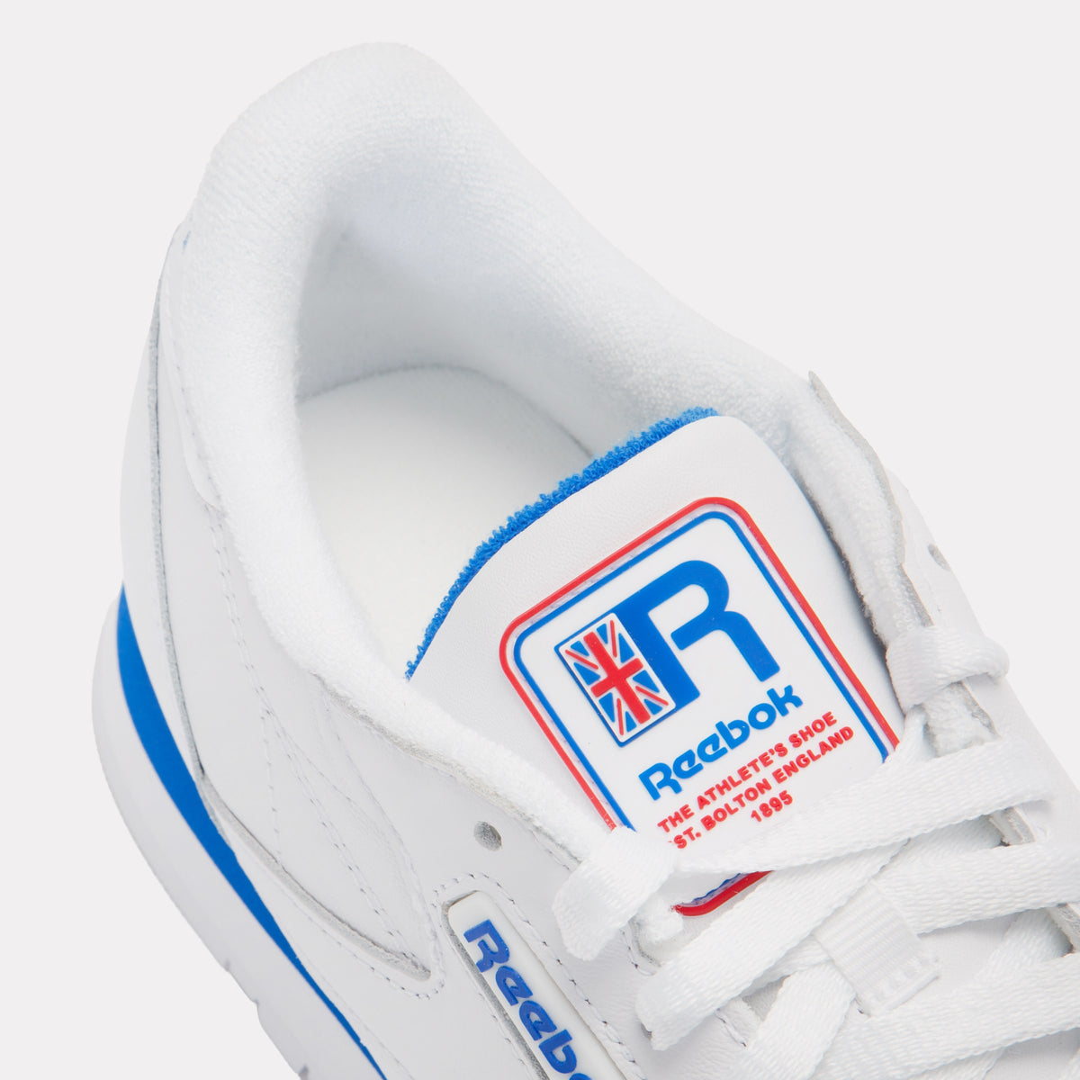 REEBOK FOOTWEAR UNISEX Classic Leather Shoes WHITE/WHITE/OPTIMUM BLUE