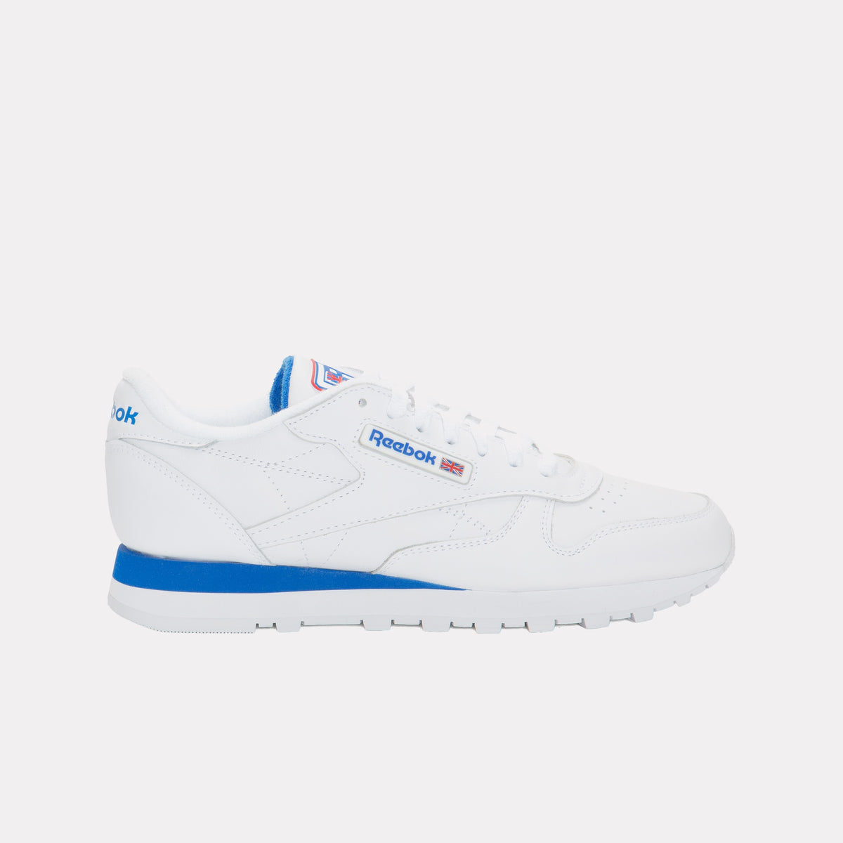 REEBOK FOOTWEAR UNISEX Classic Leather Shoes WHITE/WHITE/OPTIMUM BLUE