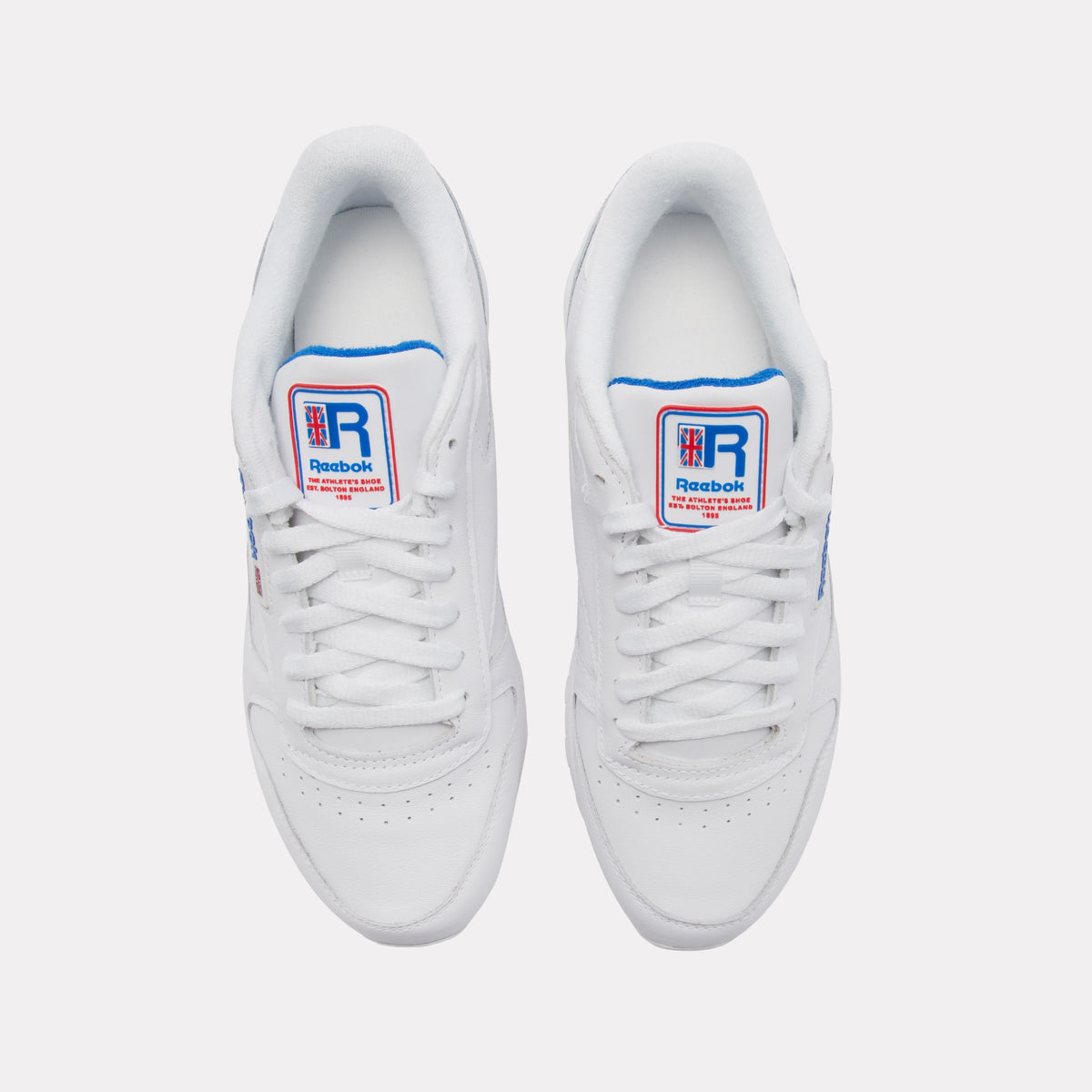 REEBOK FOOTWEAR UNISEX Classic Leather Shoes WHITE/WHITE/OPTIMUM BLUE