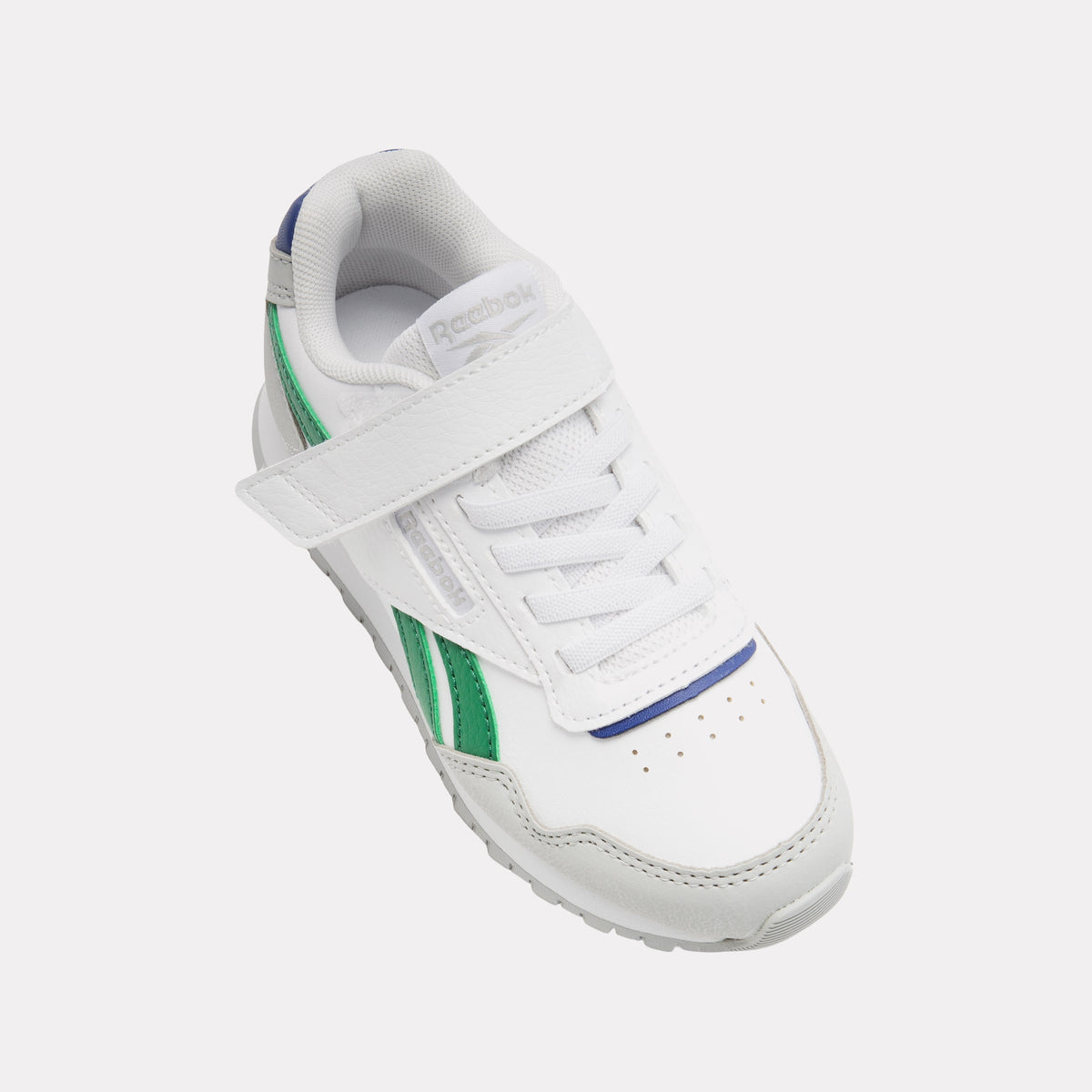 REEBOK FOOTWEAR KIDS Reebok Glide Elastic Lace & Top Strap Shoes WHITE/GREY1/CLASSICCOBALT