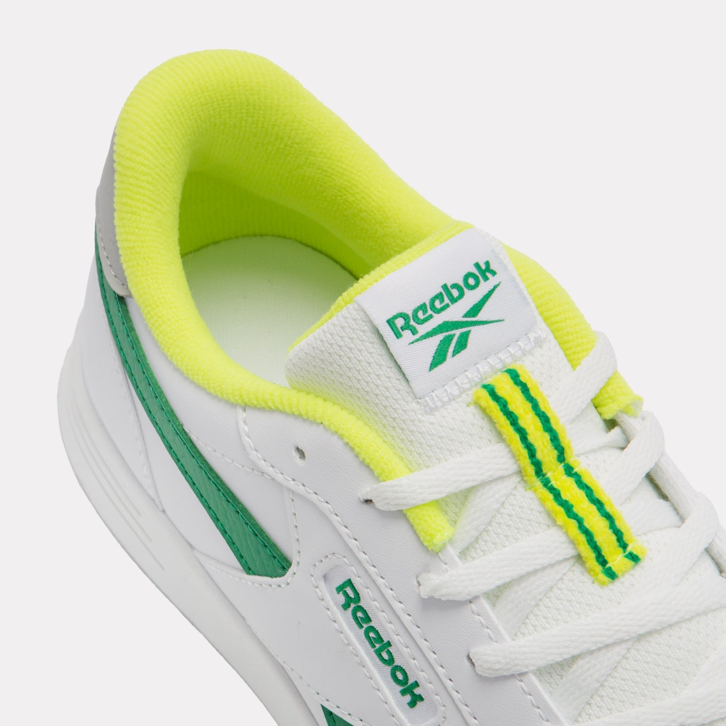 REEBOK FOOTWEAR KIDS Court Advance Shoes – Pre-School WHITE/CLASSICGREEN/SOLARACIDYE