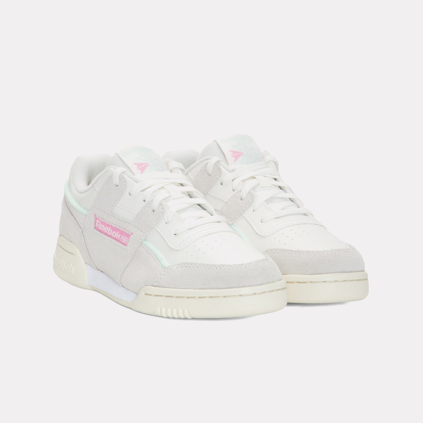 REEBOK FOOTWEAR KIDS Workout Plus Shoes – Grade School CHALK/PLAYFULPINK/INVERTEDAQUA