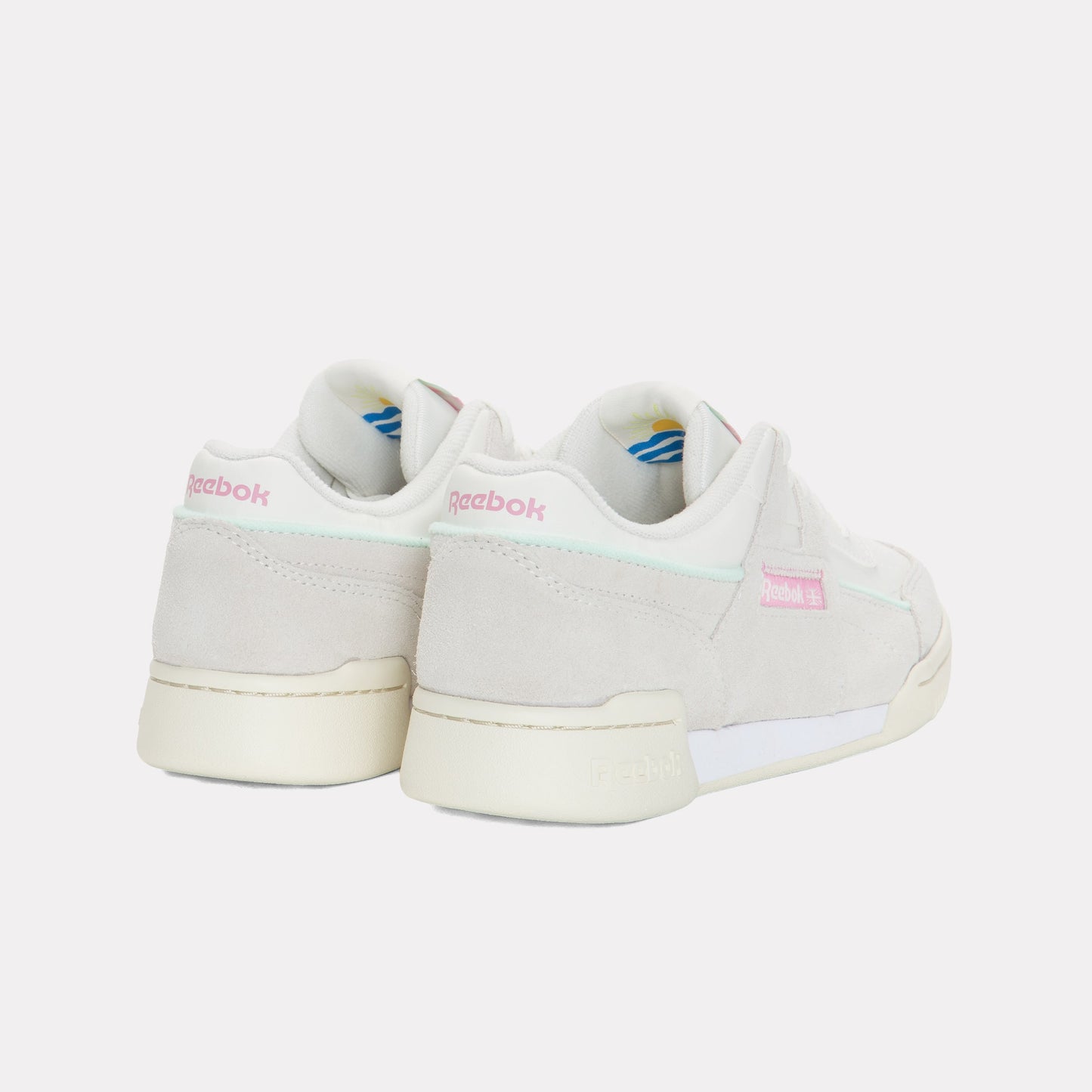 REEBOK FOOTWEAR KIDS Workout Plus Shoes – Grade School CHALK/PLAYFULPINK/INVERTEDAQUA