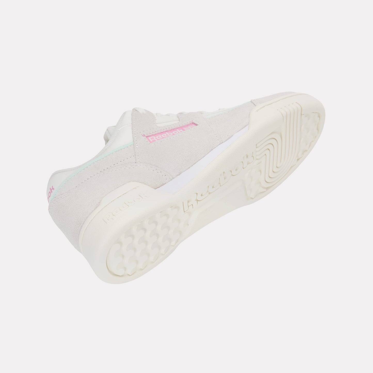 REEBOK FOOTWEAR KIDS Workout Plus Shoes – Grade School CHALK/PLAYFULPINK/INVERTEDAQUA