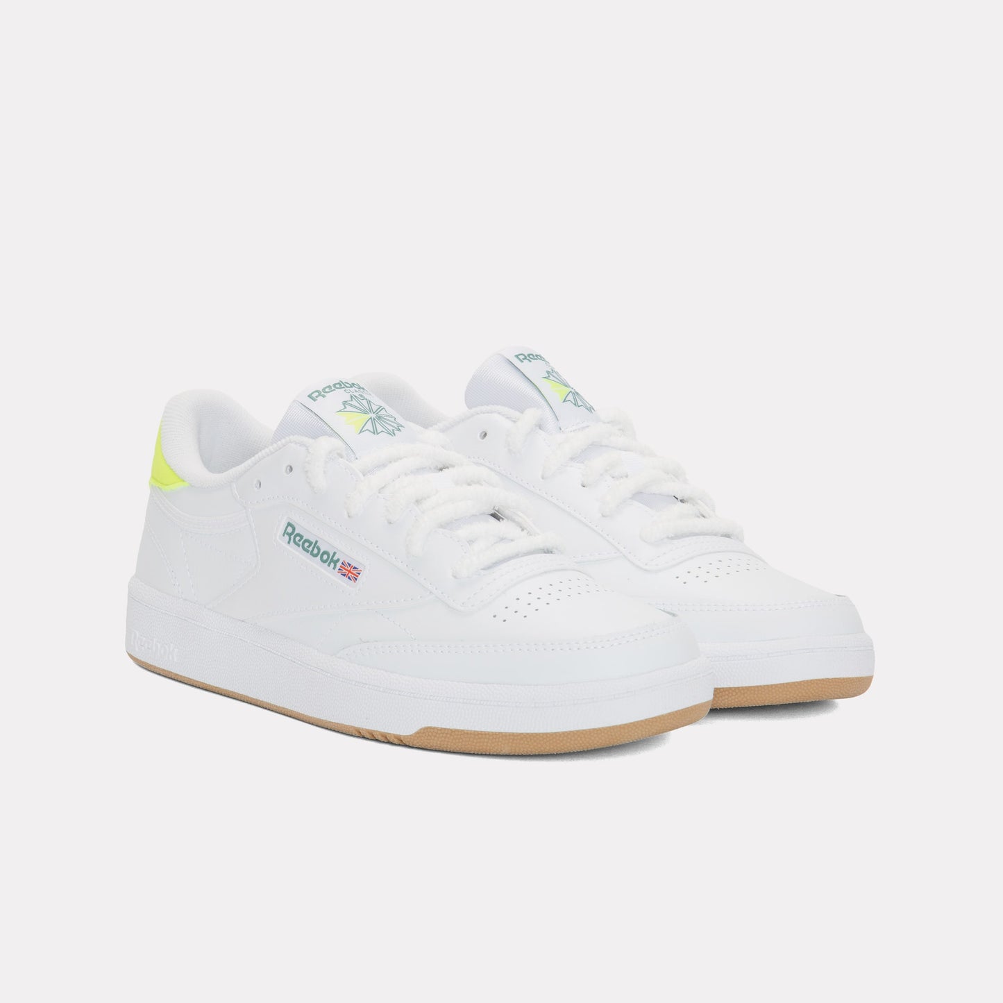 REEBOK FOOTWEAR KIDS Club C Shoes – Grade School FTWR WHITE/DIGITAL LIME/FIELD
