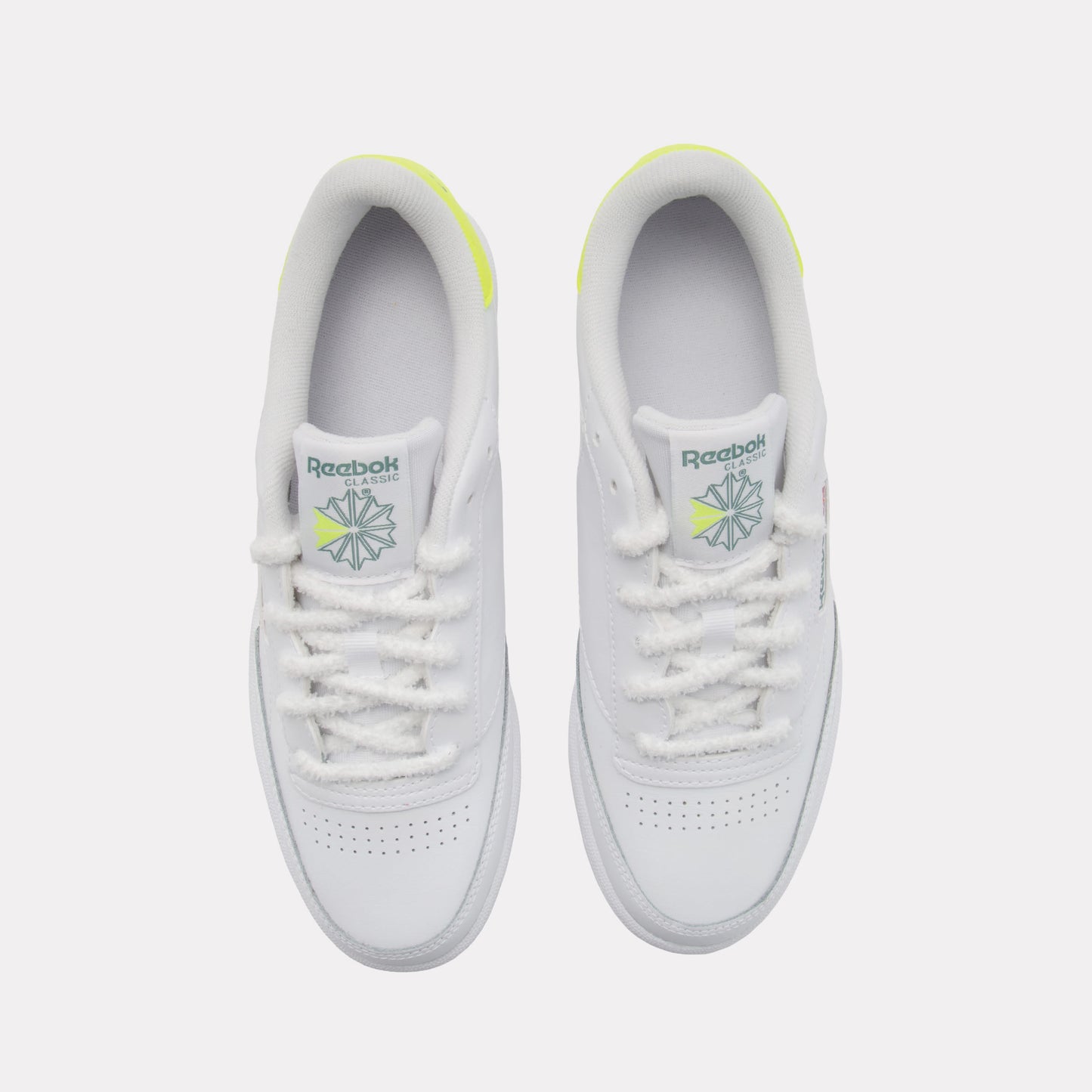 REEBOK FOOTWEAR KIDS Club C Shoes – Grade School FTWR WHITE/DIGITAL LIME/FIELD